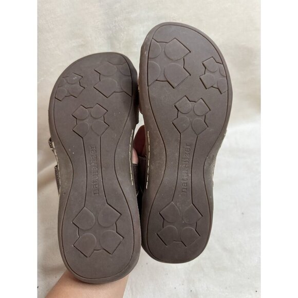 NATURALIZER Brown Leather Strappy Sandals Lot Of 2 Comfort Summer Size 10 READ - Picture 13 of 16